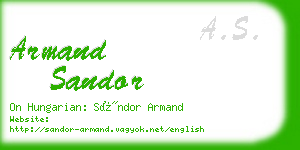 armand sandor business card
